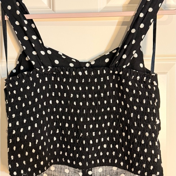 Monteau Black and White Polka Dot Crop Top - Picture 4 of 5